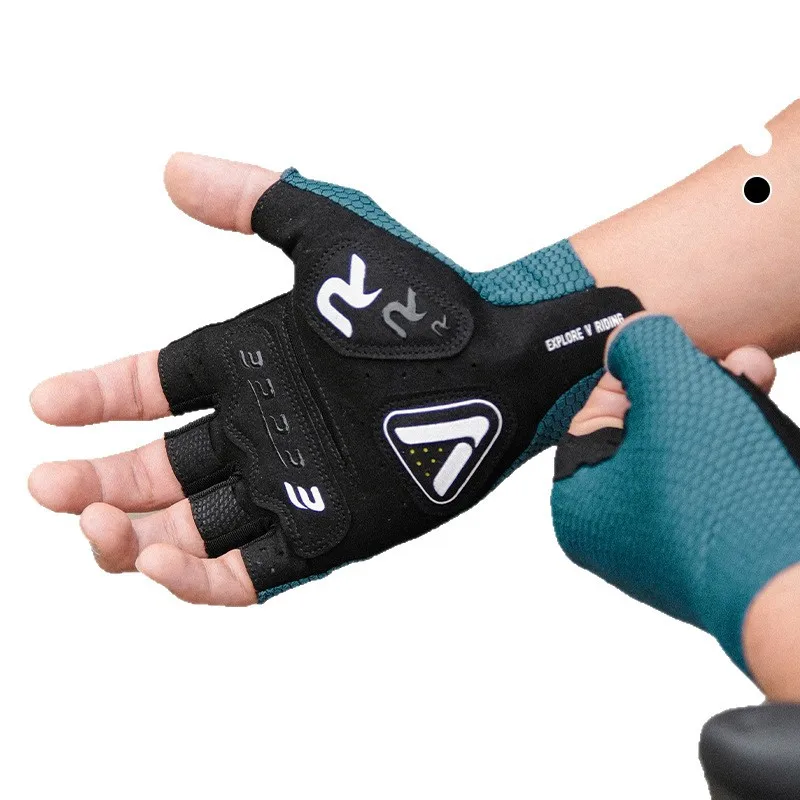 

Cycling short-finger gloves spring, summer and autumn shock-absorbing breathable road bicycle men's and women's non-slip gloves