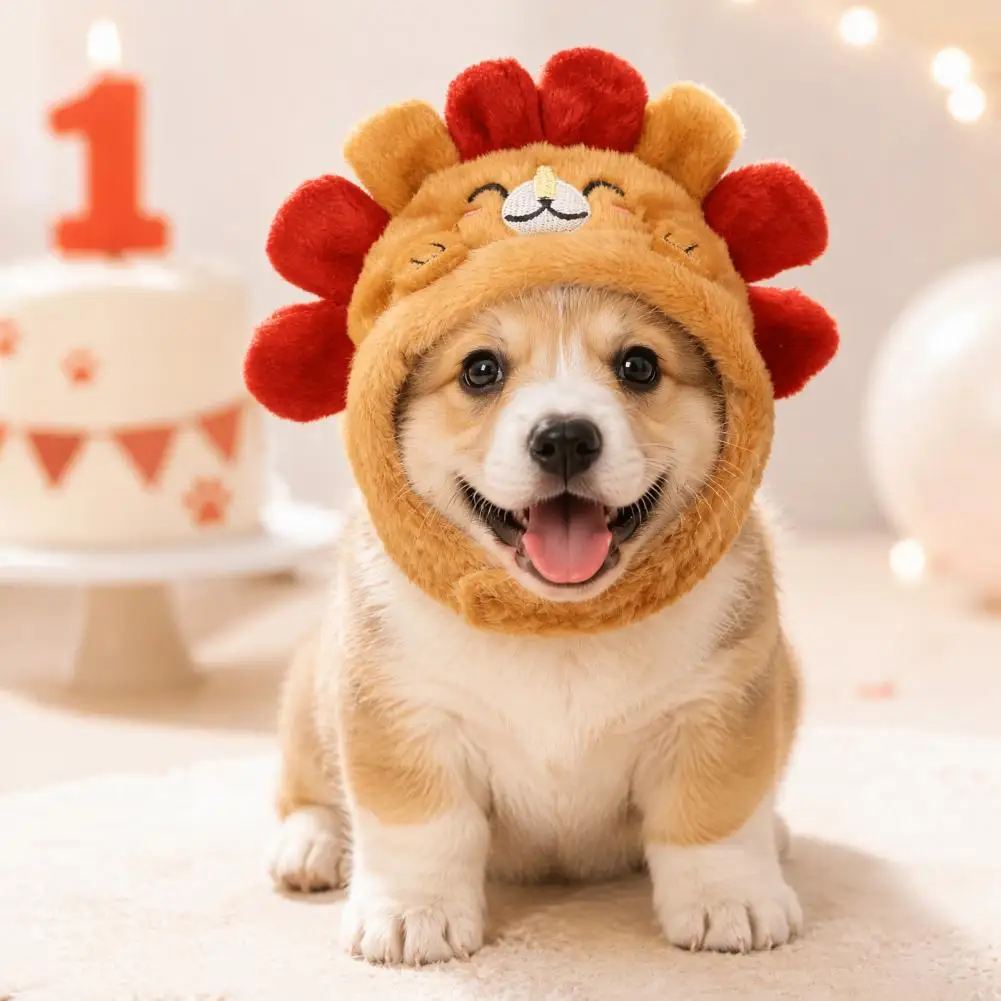 Pet Decorative Hat Cute Pet Hat Soft Portable Pet Headgear Decorative Ear Hole Hat Photo Taking