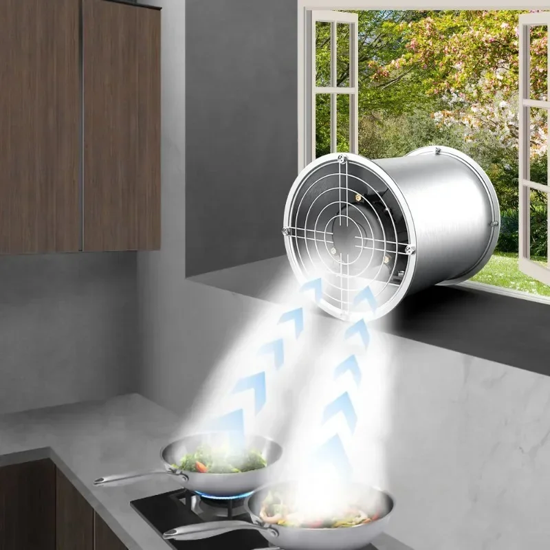 

Прочный высокоскоростной осевой вытяжной вентилятор для промышленного использования, мощная система вентиляции для удаления кухонных испарений, цилиндрический.