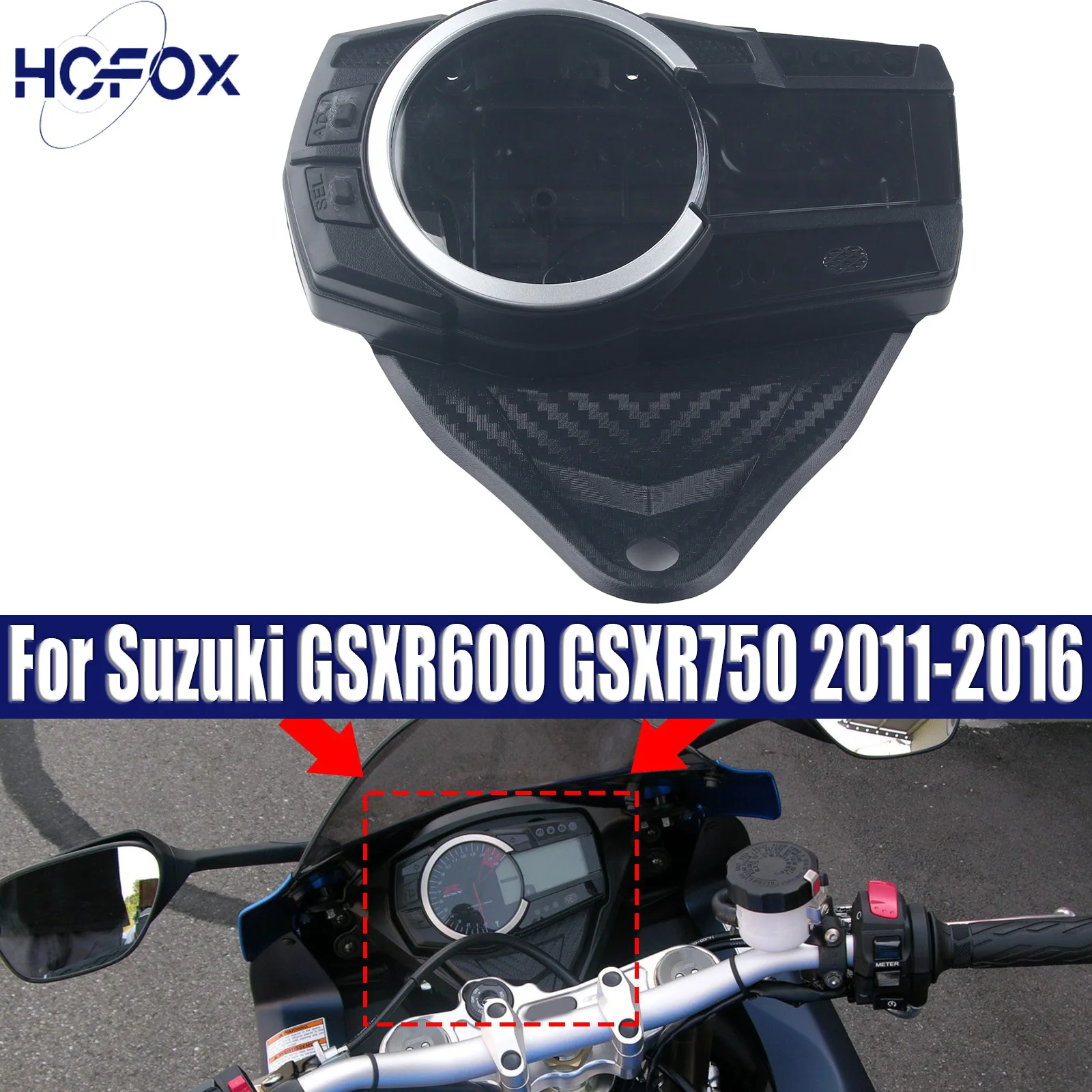 

Motorcycle Speedometer Instrument Case Gauge Odometer Tachometer Housing Cover For Suzuki GSXR600 GSXR750 2011-2016