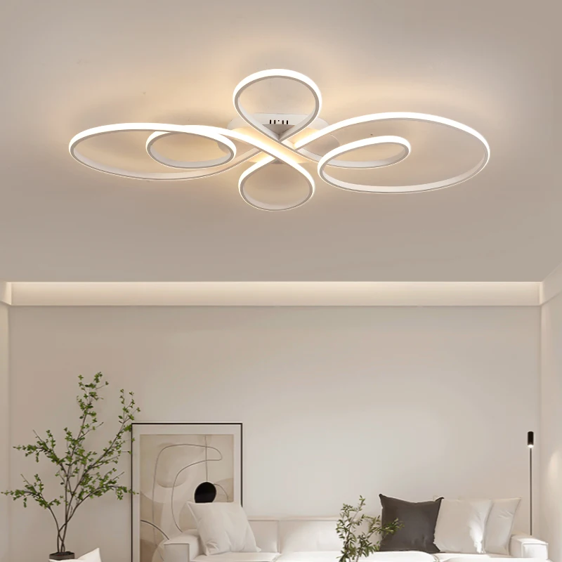 NEO Gleam New Hot RC White/Coffee Modern Led Ceiling Lights For Living Room Bedroom Study Room Dimmable Ceiling Lamp Fixtures