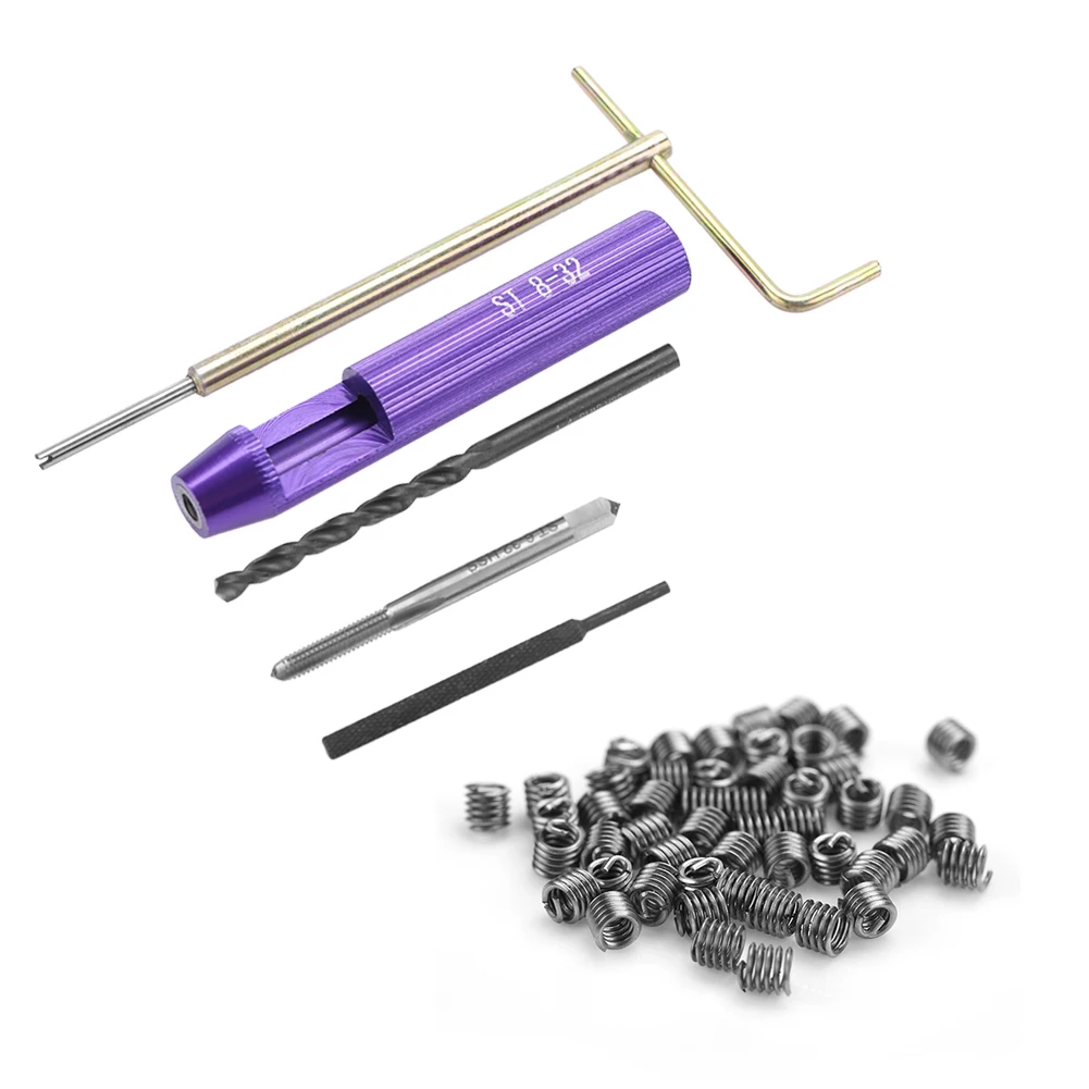 

50PCS Threaded Insert Threaded Insert Kit Stainless Steel Helical Threaded Insert Kit Imperial 8-32UNC x 1.5D