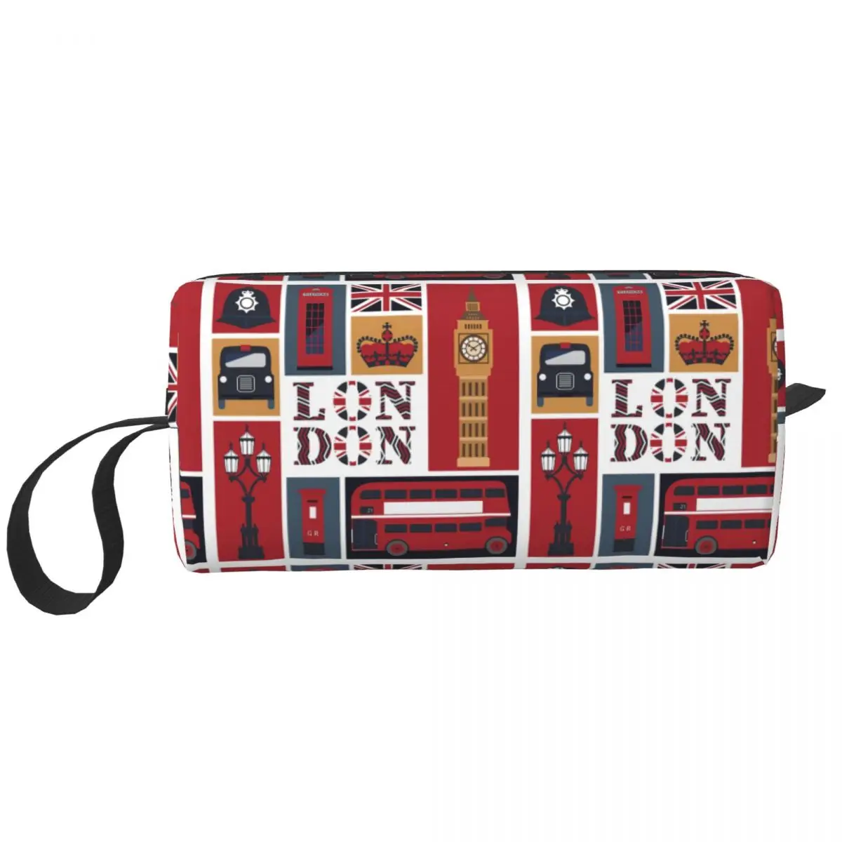 

Vintage London Red Bus Telephone Booth Cosmetic Bag Women Big Capacity British Style Makeup Case Beauty Storage Toiletry Bags