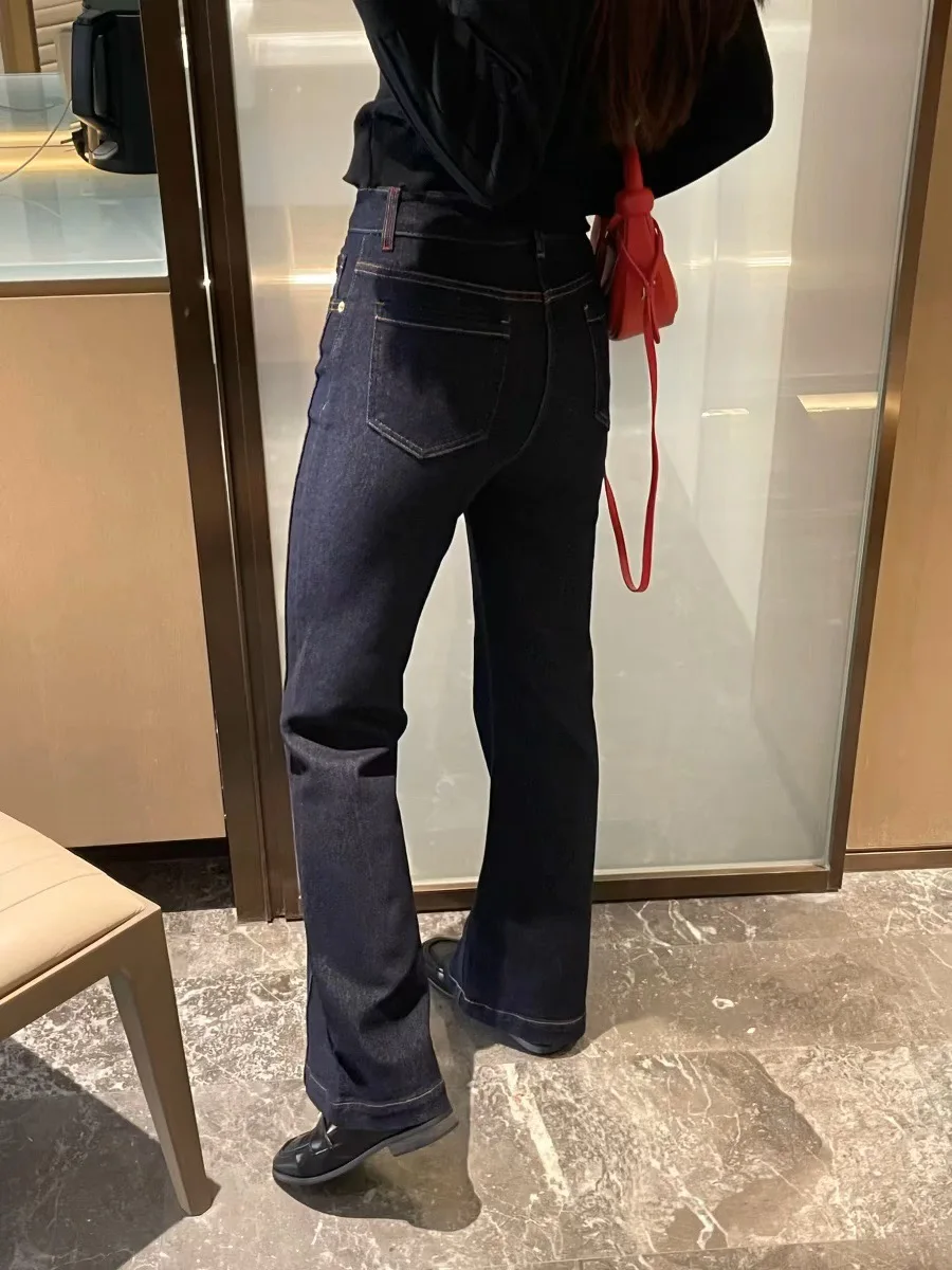 Spring 2026 Women's High Waist Slim Fit Cotton Stretch Denim Pants Comfortable Simple Style Youth Jeans High Waist Flared Legs