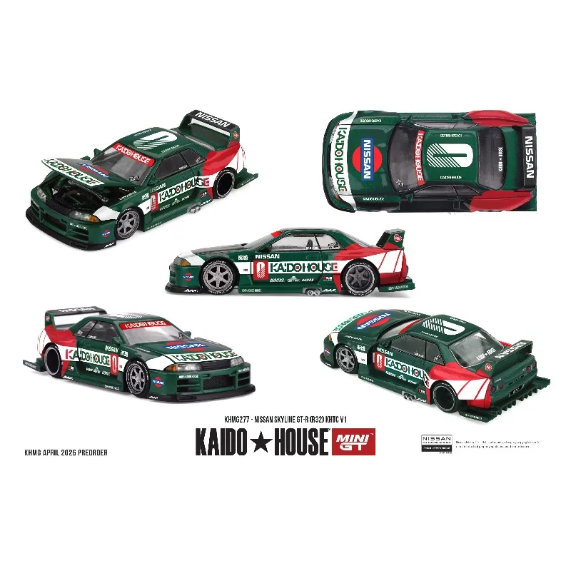 Kaido HOUSE&MINI GT 1:64 Nissan Skyline GT-R R32 Cast-pressed alloy car model, a collectible decoration item for boys' toys.