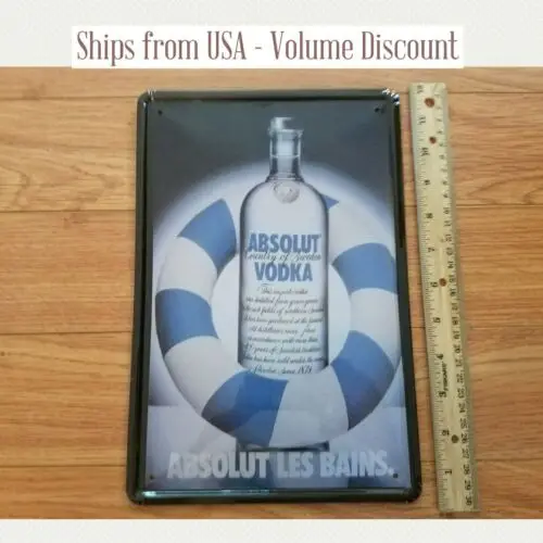 1z, letrero de Vodka Absolut, letrero de Metal Absolut, regalos de Vodka Absolut, arte metálico