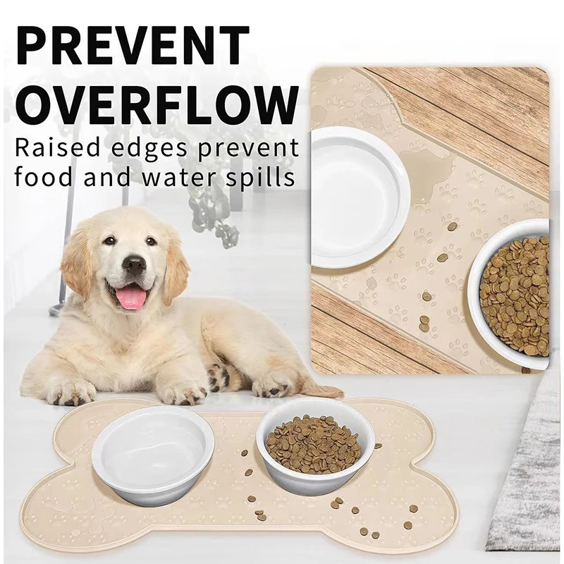 Black/Apricot/Pink/Grey Pet Silicone Mat, Dog Feeding Mat, Easy to Clean Silicone Mat, Dog Food Bowl Mat, Dog Eating Bowl Mat