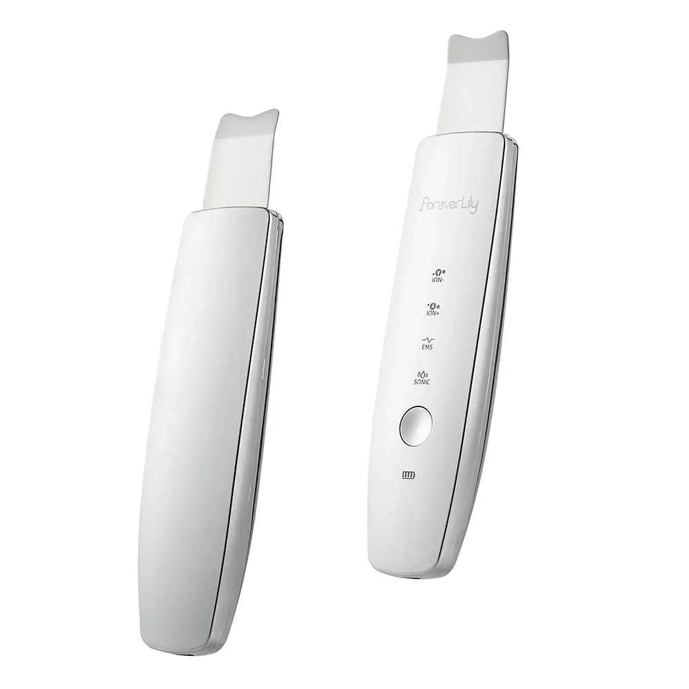 

Ультразвуковой скрабер для лица с ионным LED-светом, EMS-массажер для пилинга, очистки пор, удаления черных точек и ухода за кожей