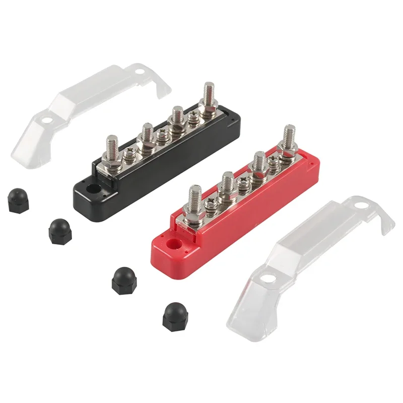 Positive Negative Battery Bus Bar Power 12V Distribution Block 4 X M6 Car Terminal Block Studs 3 X M4 Terminal Bus for RV Boat