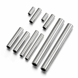 20pcs Straight Stainless Steel Tubes Connectors Spacer Beads for Jewelry Making DIY Bracelet Necklace Crimp Tube Beads Supplies