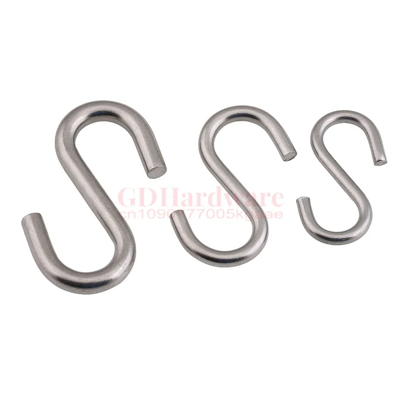 S Shaped Hook 304 Stainless Steel Heavy Duty S Hanging Hooks for Butcher Shop Kitchen Baking Tools