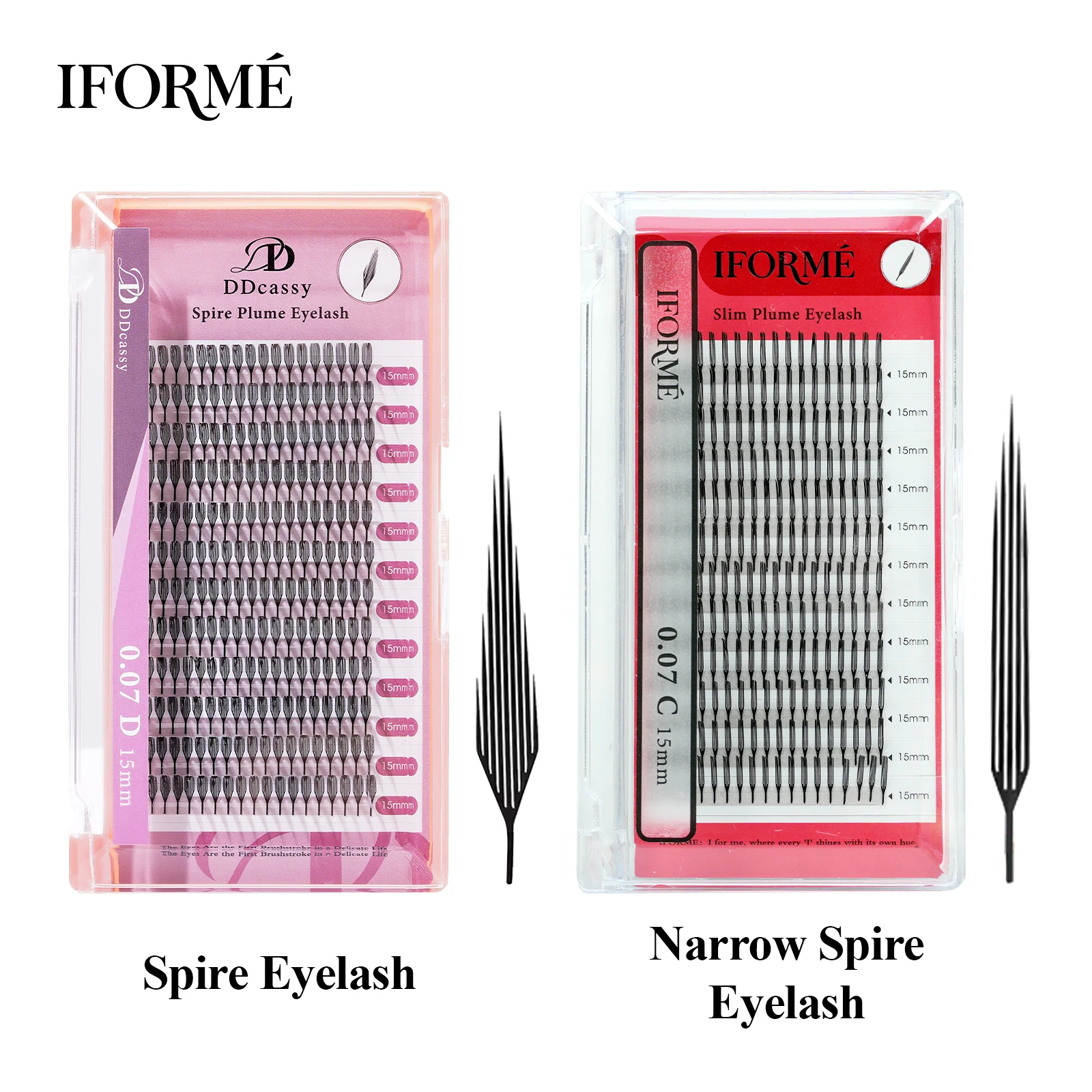 M LU Curl Narrow Spire Anime Comic Premade Fans Spire Lash Blisters Pestanas Lashes Feather Plume Shape Manga False Eyelash