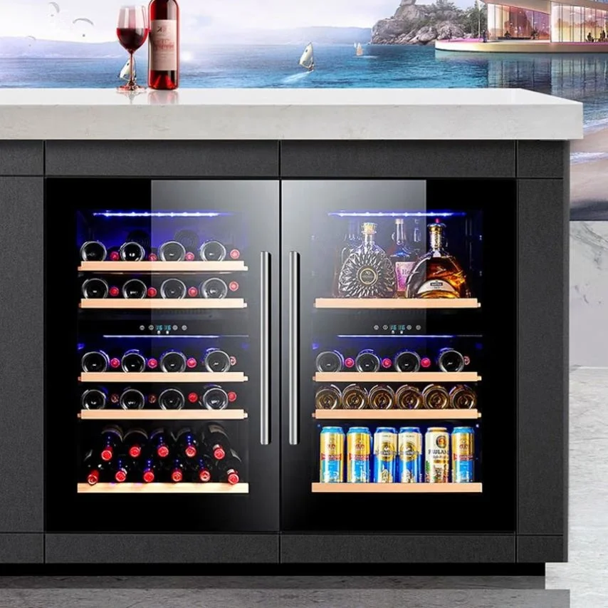 Tempered Glass Door Compact Wine Cooler Wine Cabinet Wine Refrigerator Display Mini Refrigerators for Home