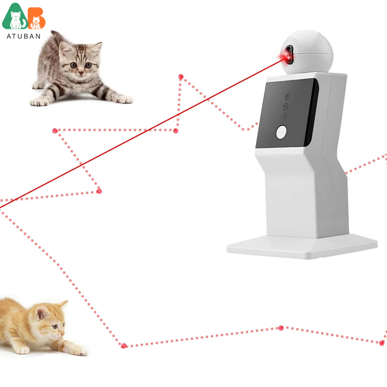 Cat Laser Toy Automatic,Random Moving Interactive Laser Cat Toy for Indoor Cats,Kittens,Cat Red Dot Exercising Toy,for All Cats