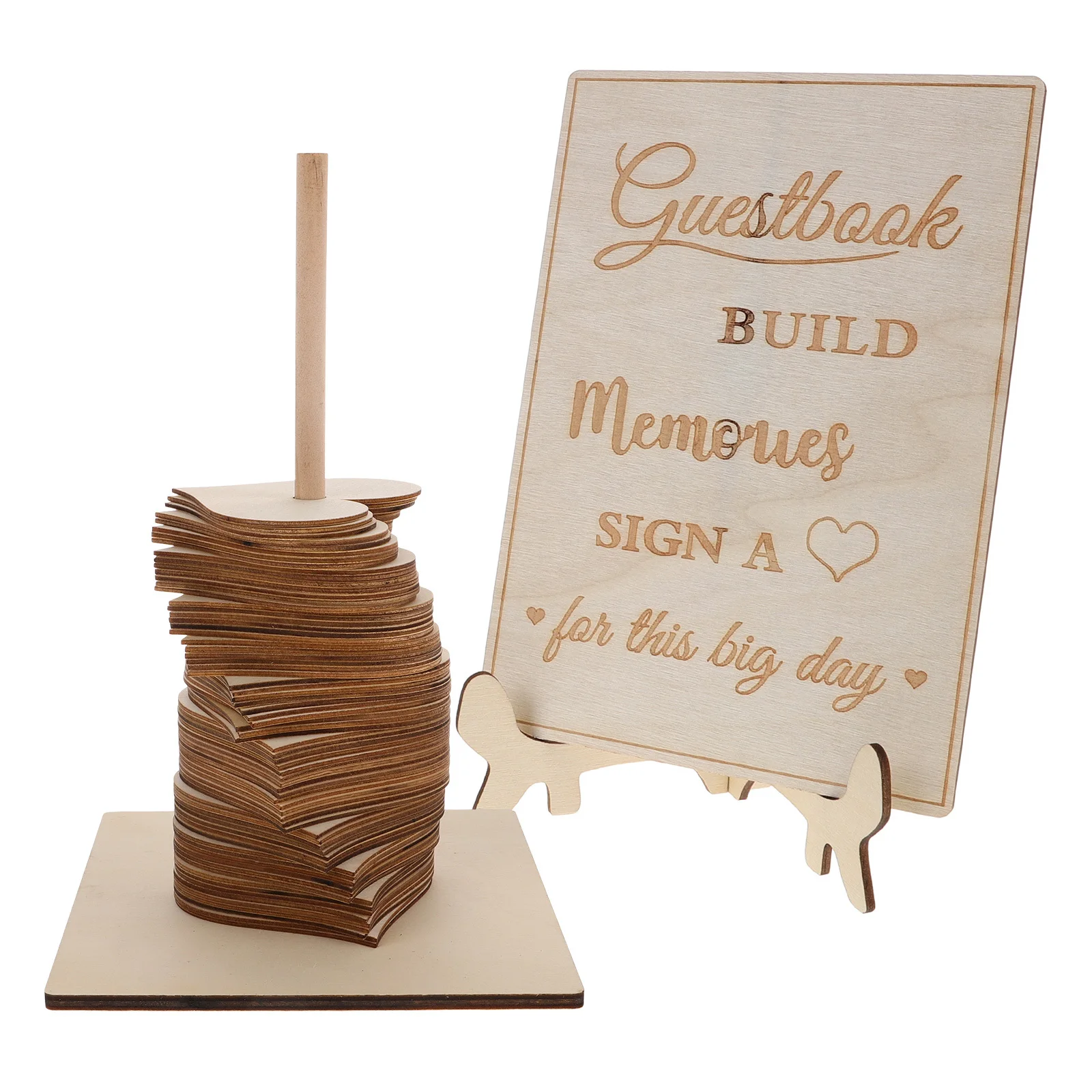 

1Set Wooden Wedding Guest Book Handcrafted Heart Design Rustic Wedding Decor Alternative to Traditional Guestbook Ceremony