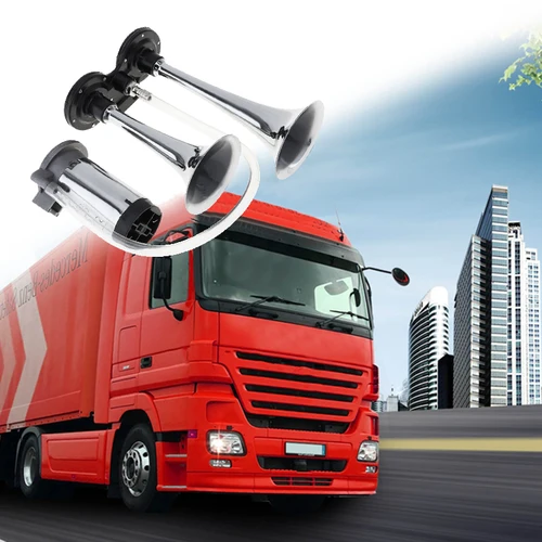 Imagen 2 del producto EAFC 150DB bocina de aire para coche bocina eléctrica de tono súper alto sirena de señal de bocina de aire de doble tubo adecuada para coche camión RV barco