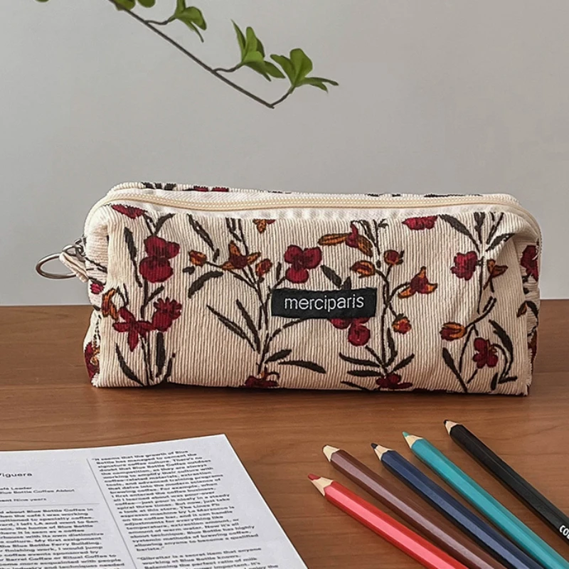 Kawaii Floral Fresh Style Pencil Bag piccoli fiori astucci Cute Simple Pen Bag Storage Bags forniture scolastiche regalo di cancelleria