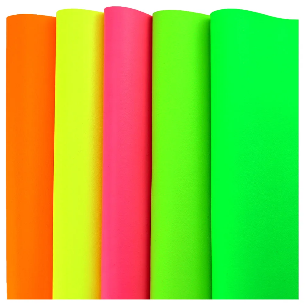 30x132cm Roll Neon Green Pink Soft Smooth Faux Synthetic PU Leather Fabric For Handbags Bows Sewing Craft DIY BH471