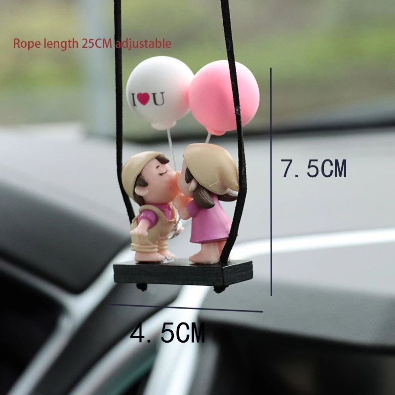 Kiss Boys and Girls Balloon Car Ornaments Rearview Mirror Hang Furnishing Articles Car Automotive Interior Pendant Accessories