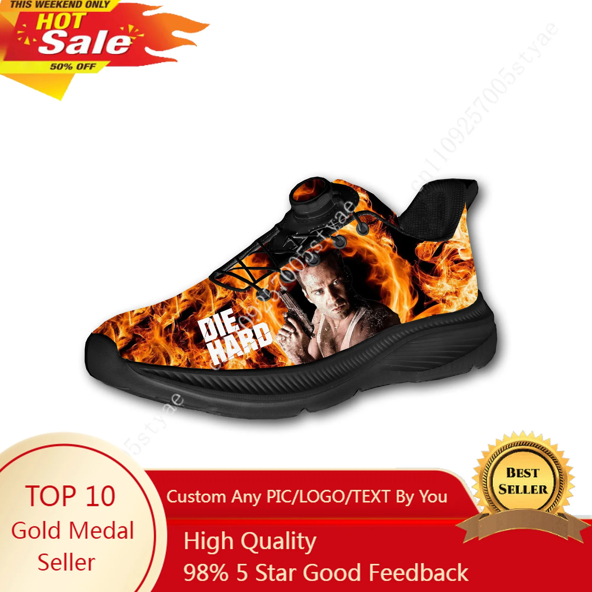 

Кроссовки Die Hard John McClane для мужчин и женщин, без шнурков, с поворотной застежкой, для бега по бездорожью, спорта, туризма и отдыха, индивидуальный дизайн