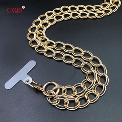 120cm Bevel Design Anti-lost Phone Lanyard Rope Neck Strap Colorful Portable Aluminum Chain Phone Chain Accessories Gift Outdoor