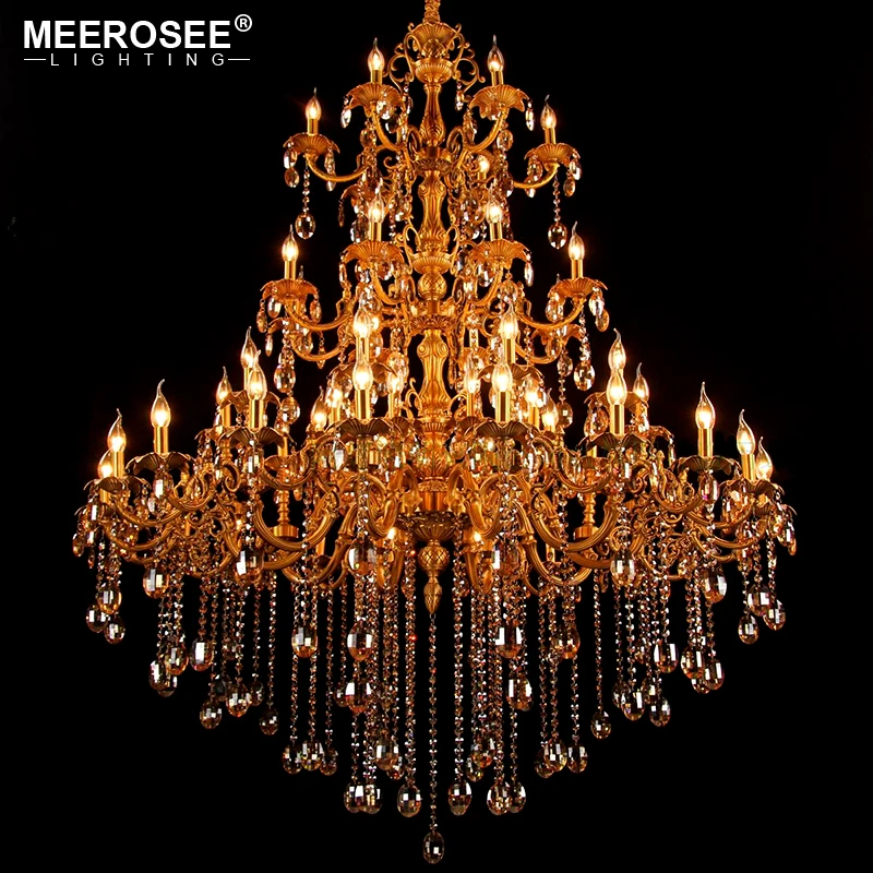 Meerosee Luxury Gold  Chandelier Light Classic French Traditional Pendant Lamp Project Hotel Resteruant Villa Luminaire Lights