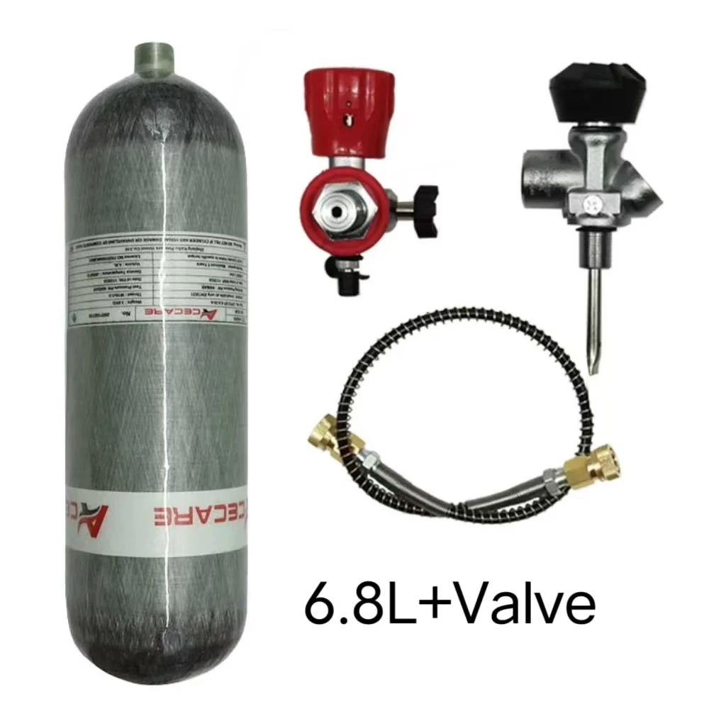 

ACECARE 300bar 4500psi 6.8L Carbon Fiber Cylinde HPA High Pressure Bottle with Valve Fill Station for Scuba Diving M18*1.5