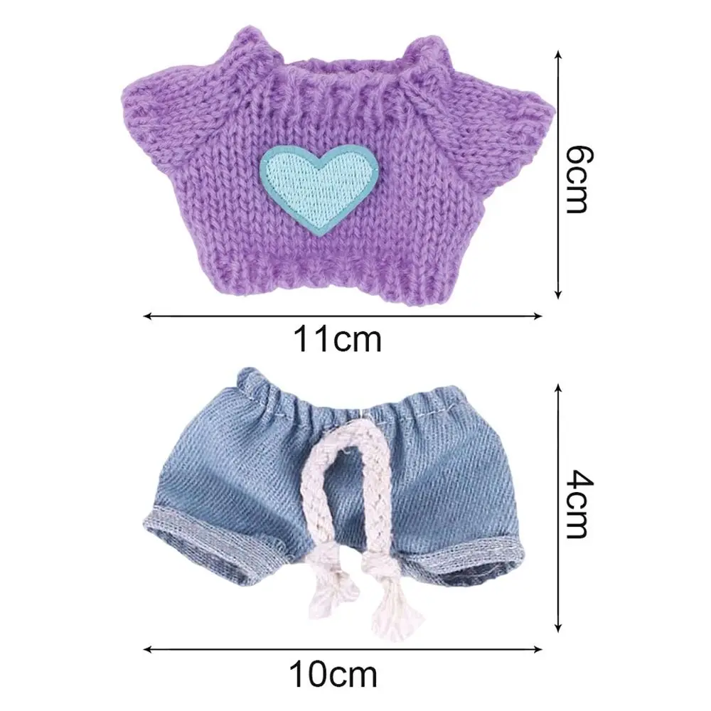 Ropa de muñeca multicolor de varios estilos, suéter de repuesto hecho a mano, conjuntos de pantalones vaqueros, Top de punto hecho a mano DIY para casa de muñecas