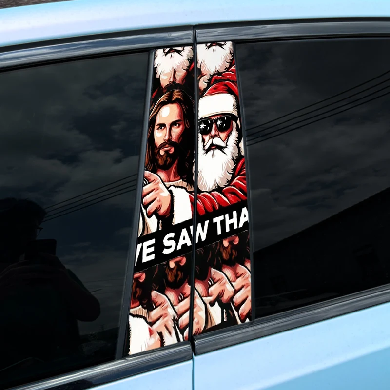 

1/2PCS Jesus Christ Car Stickers Auto B Pillar Waterproof Vinyl Decals Cover Scratches DIY Car Doors Pillar Christmas Decoration