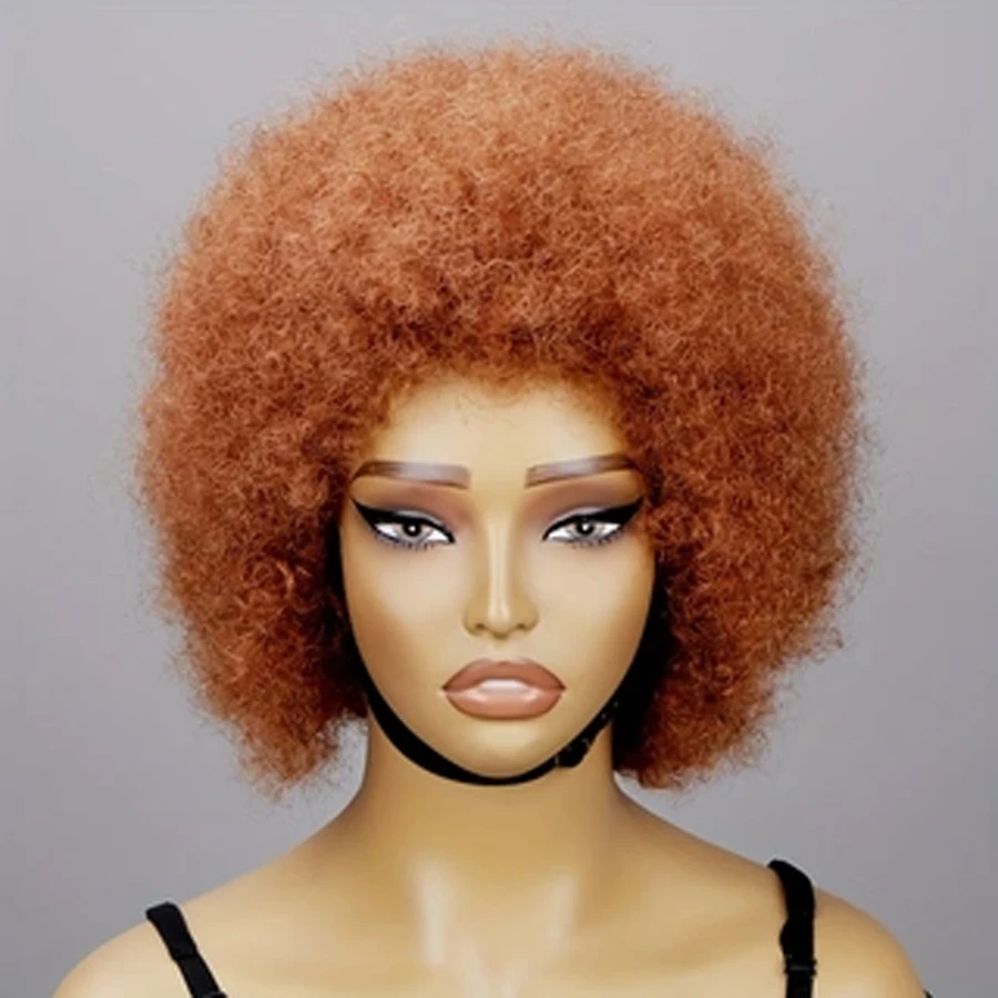 70's Afro Curly Wigs for Black Women  Wear and Soft Ginger Orange Afro Large Bouncy Natural Looking Full for Daily Party Use