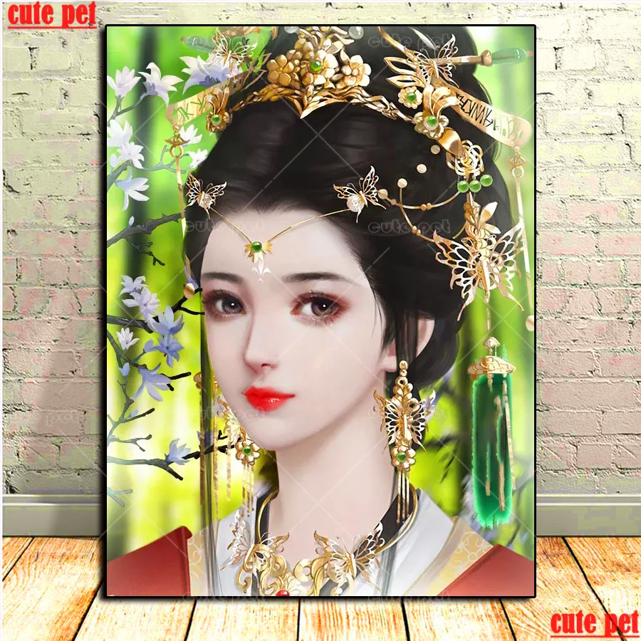 5D Diamond Painting Fantasy Classical Beauty Diamond Mosaic Paintings Rhinestones Oriental woman Cross Stitch Embroidery decor