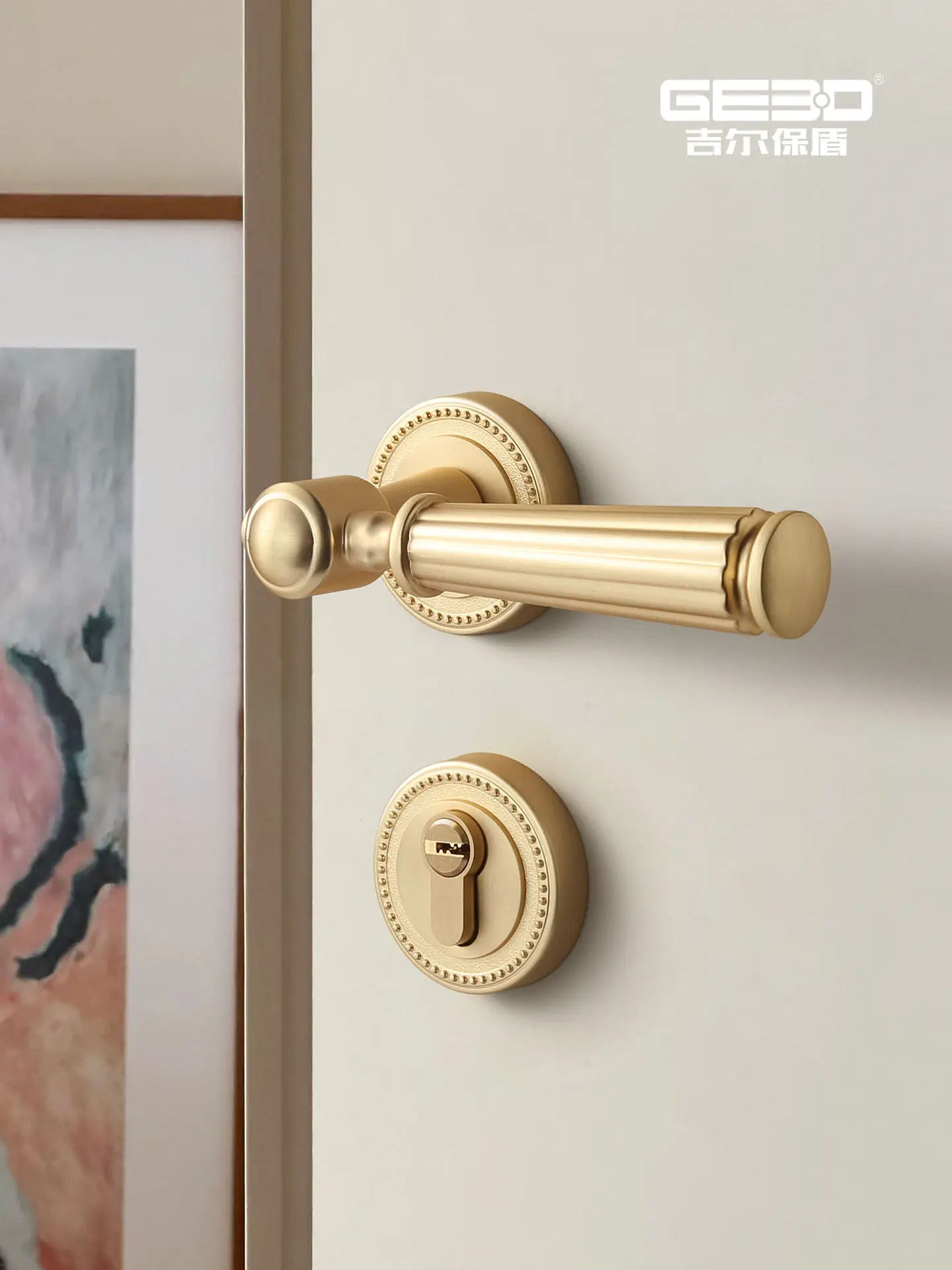 

YFY French matte brushed gold door lock indoor bedroom silent magnetic room door lock retro door handle