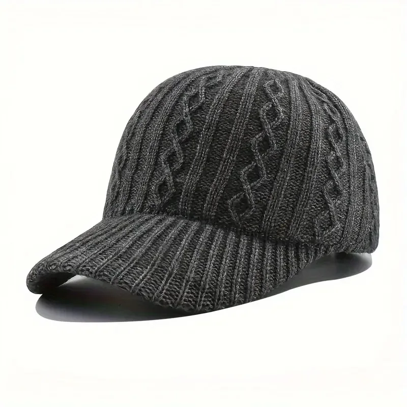 Trendy Knitted Baseball Cap For Men And Women - Autumn/Winter Fashion Peaked Hat, Versatile And Warm