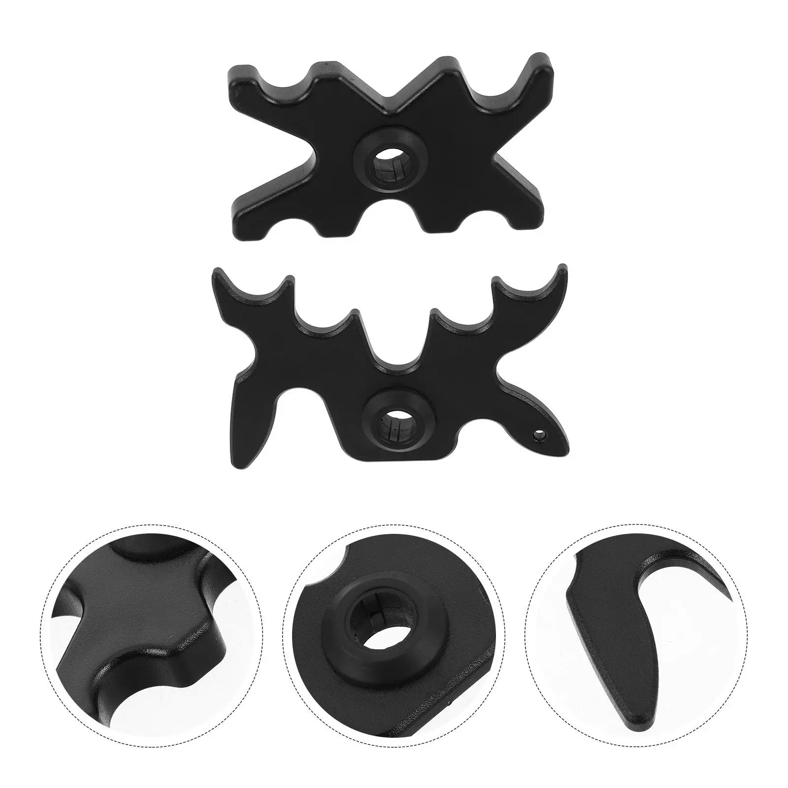 

8Pcs Plastic Pool Bridge Heads 13Mm Black Slip-on Portable Billiard Cue Rest Rack Table Accessories Game Room Cue Bridge