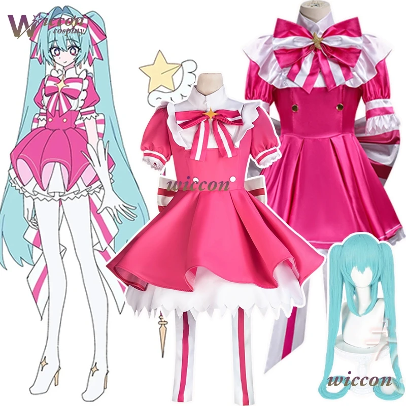 

Розовое платье, униформа для девочек, костюм для косплея Retry Now Mikuku, проект SEKAI Magic Wand KAWAII Lolita, женский костюм для ролевых игр на Хэллоуин