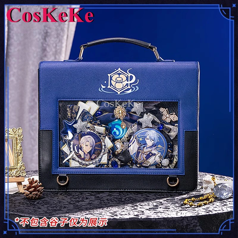 CosKeKe Kamisato Ayato Cosplay Genshin Impact Theme Impression Pack Daily Preppy Commuter Backpack Messenger Bag Fashion Itabag