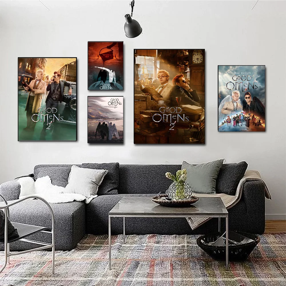 

Hot Movie Good Omens Self-adhesive Art Poster Whitepaper Prints Posters Artwork Aesthetic Art Wall Painting