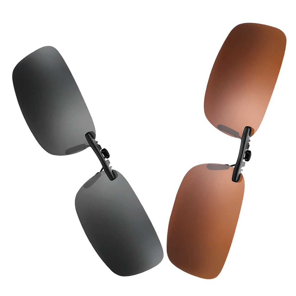 

2 Pcs Sunglasses Clip On for Eyeglasses Men Driving Clips Shortighted Myopia Sunglasses Men Clip On Outdoor Travel