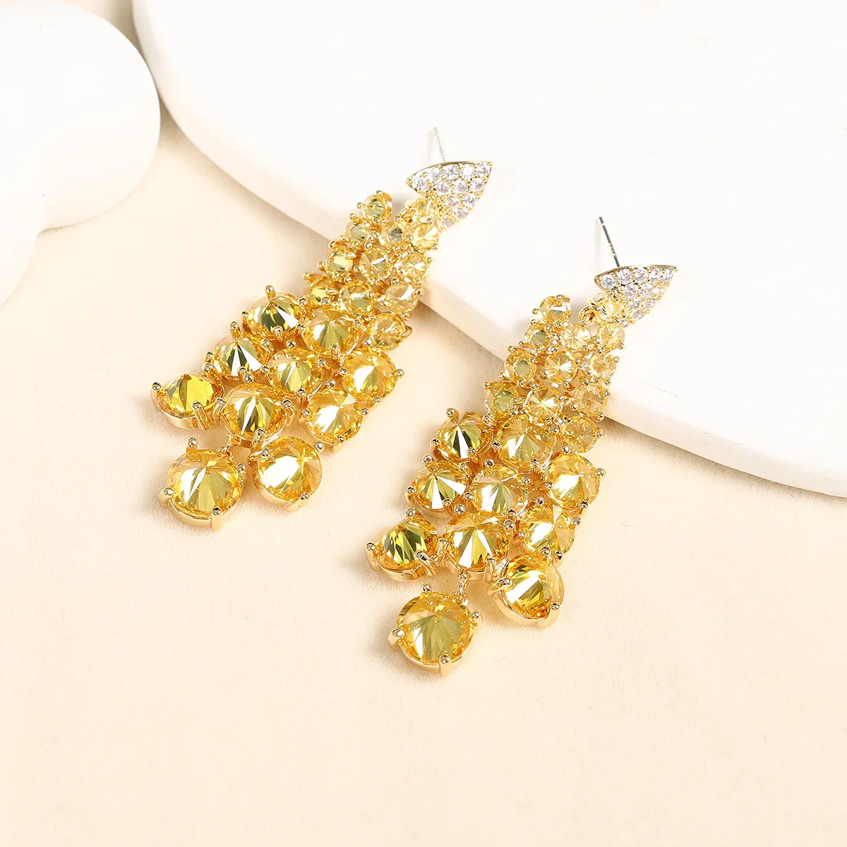 925 Silver Needle Peacock Blue Gemstone Drop Earrings, Black-Tone Statement Jewelry for Women Party Daily Wear