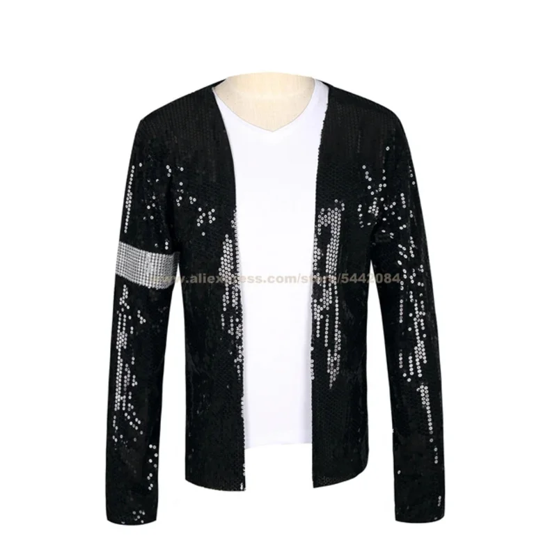 MJ مايكل جاكسون بيلي جان سترة معطف أسود وقفازات حفلة الهالوين زي المؤثر الدعائم مجموعات 1BLJD025$ #   % #   ^@