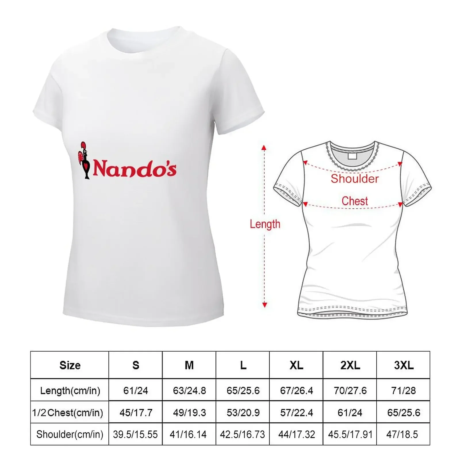 nando's restaurant logo T-shirt oversized graphics Female clothing t shirts for Women loose fit