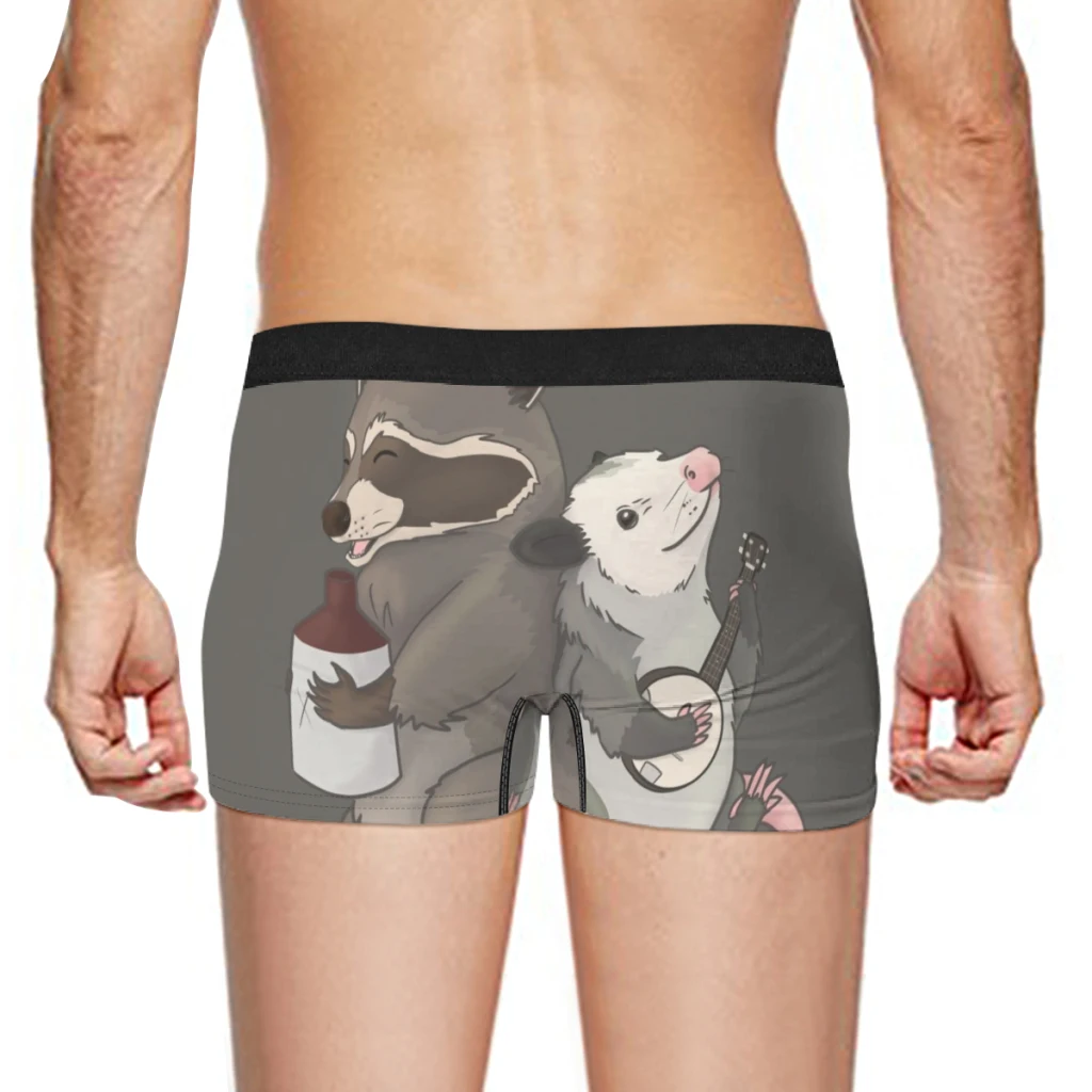 Opossum and a Racoon playing instruments Men Underpants Man Breathable  Boxer Shorts Men's Panties Underwear Gift