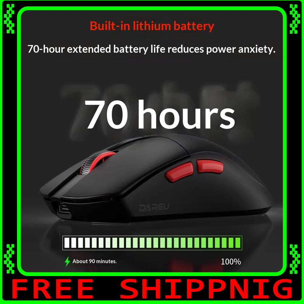 DAREU A950AIR Cicada's Wings Gaming Mouse P3395 High Performance Chip 26000DPI Wireless Mouse 650IPS 50G For CSGO PC Accessories