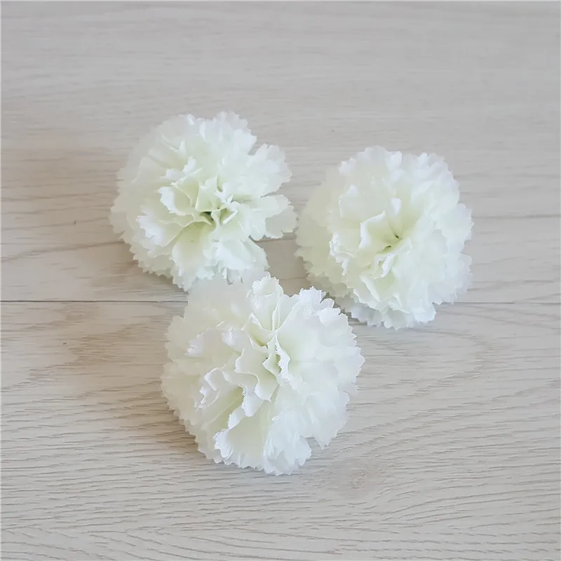 100pcs 5CM 12Colors Artificial silk Carnation Flower Heads for DIY decorative garland accessory hat hairpin headware accessories