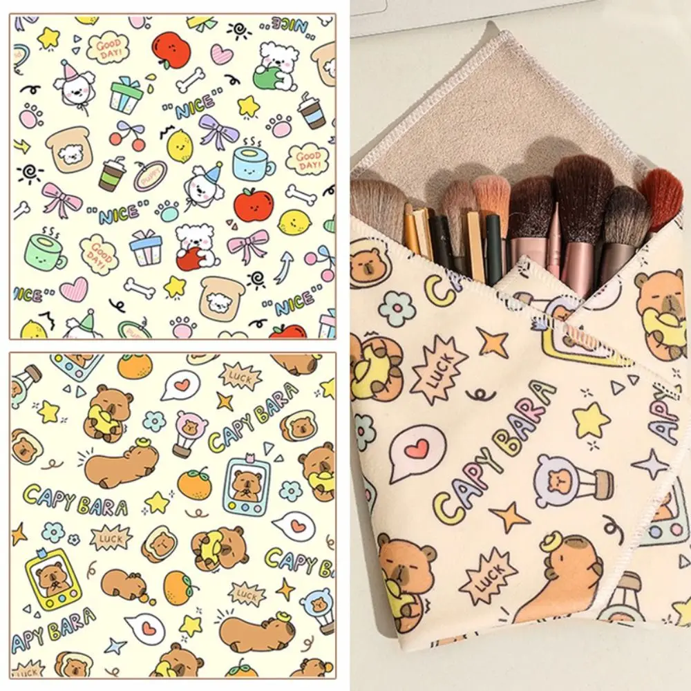 Reusable Folding Cosmetic Bag Portable Capybara/Puppy Camera Wrap Cloth Large Capacity Magic Patch Cloth Back To School Gift