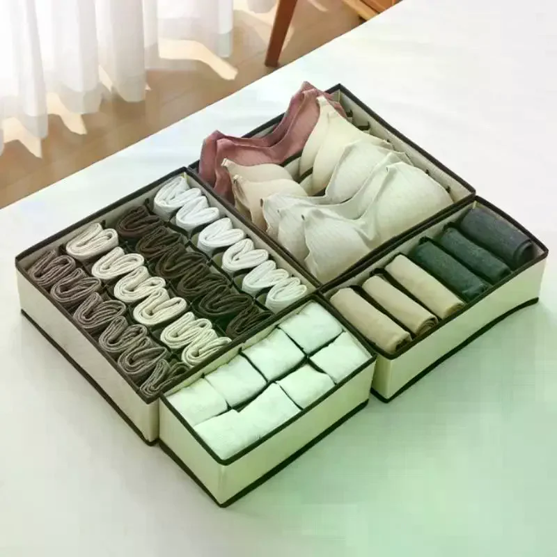 Organizer For Underwear Socks Bra Pants Scarf Tie Storage Box Wardrobe Drawer Organizers Foldable Case For Underwear Organizer