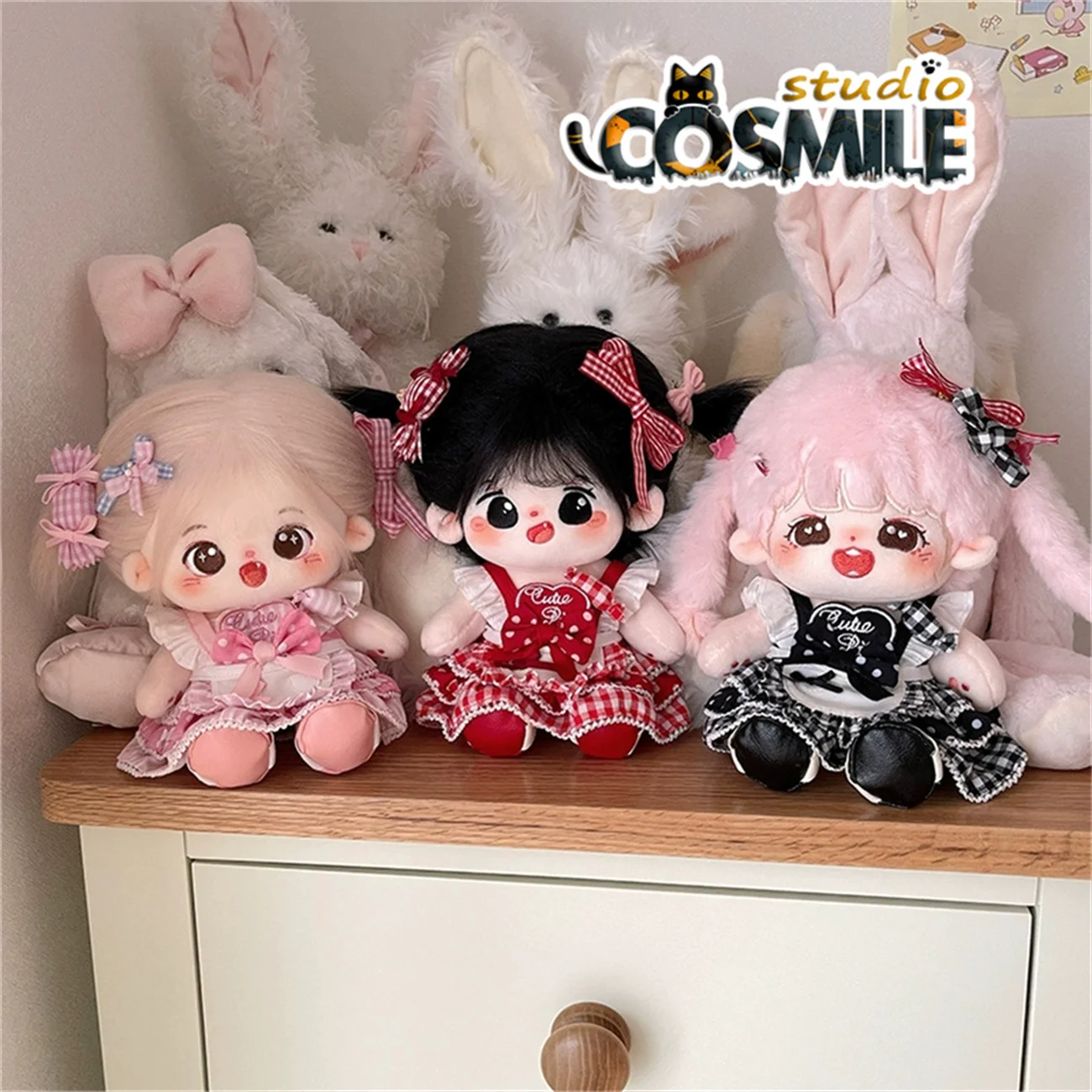 

Kpop Genki Idol Star Sweet Candy Lolita Girl Pink Dress Cute Fashion Costume Stuffed Plushie 20cm Plush Doll Clothes Clothing QQ