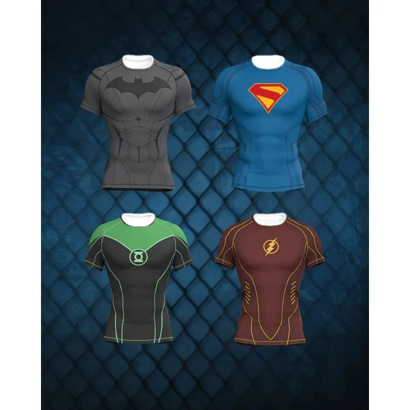 DC COMICS DC Kurzarm-Shirts, trendige, bedruckte, schnell trocknende Sportbekleidung für das Fitnesstraining