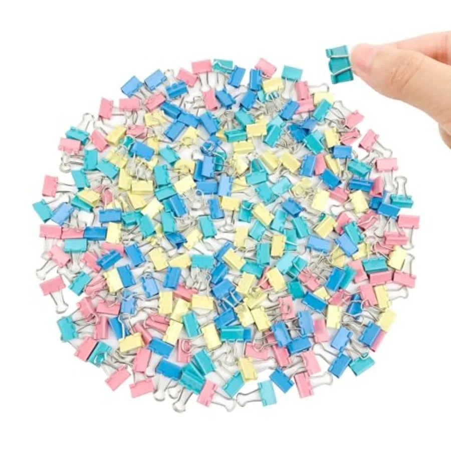 

240-Pack Mini Binder Clips in 4 Colors Blue, Yellow, Red, Green,15mm/0.6-Inch Small Paper Clips for Home, School, Office and Bu