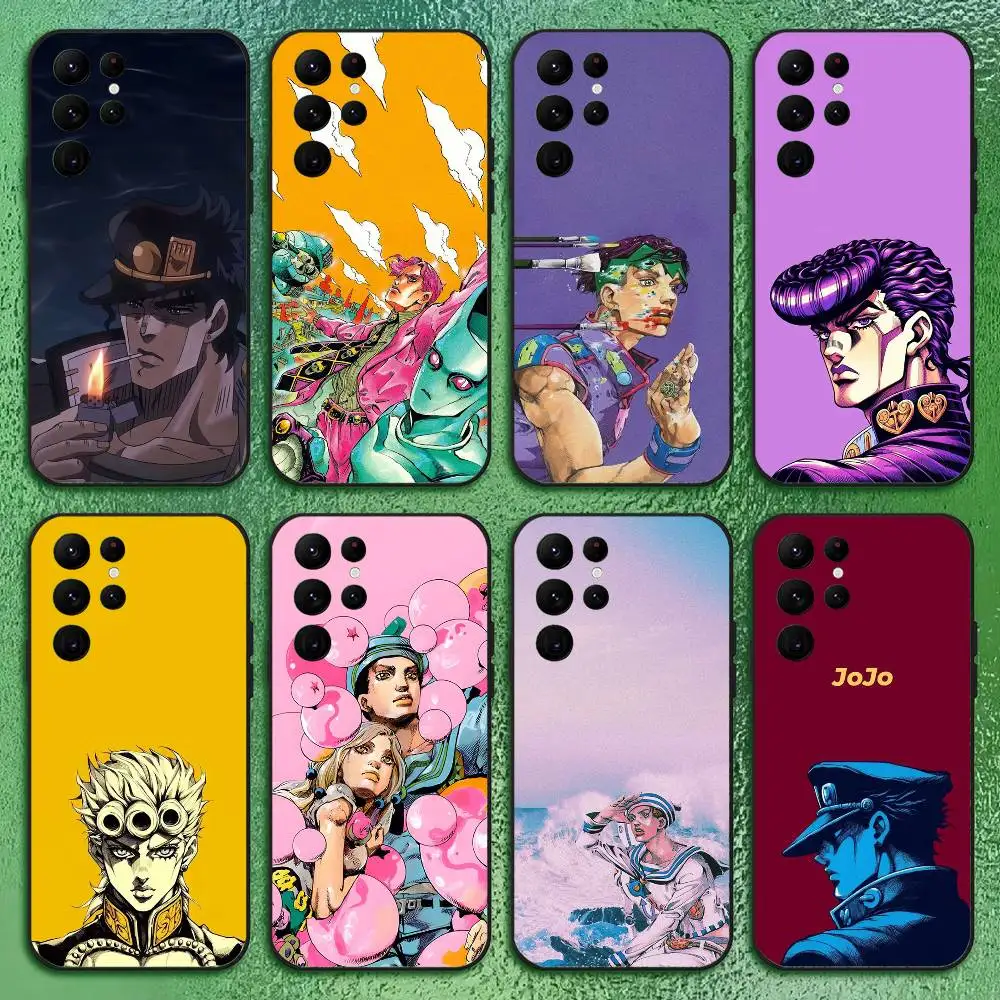 JOJO Phone Case For Samsung S Series s21 s22 s23 s24 s25 FE Plus Classic versatile black soft shell